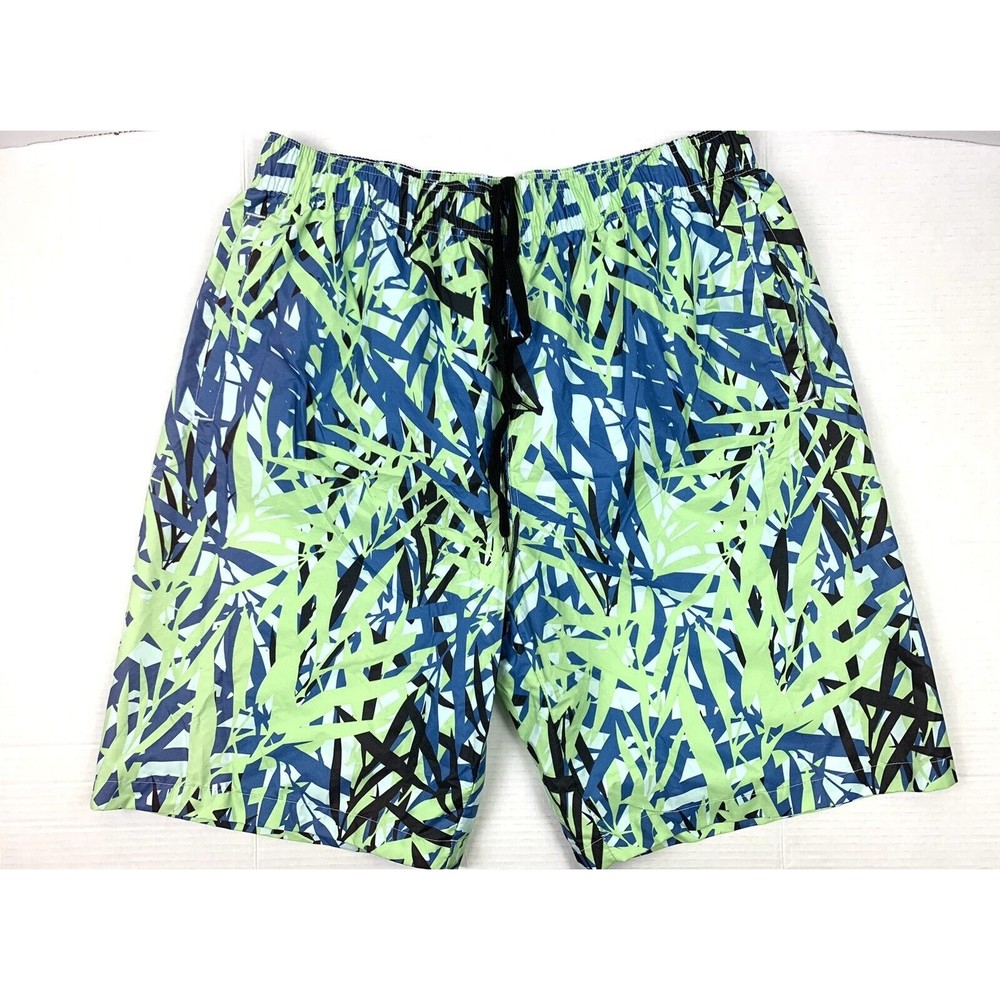 NWOT Original Deluxe size XL green Blue swim trunk shorts men's Relaxed Fit